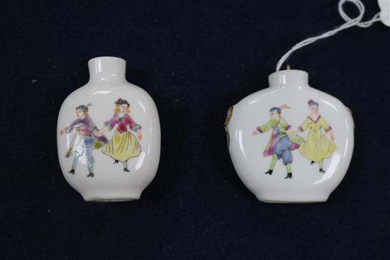 Two Chinese porcelain snuff bottles